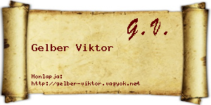 Gelber Viktor névjegykártya